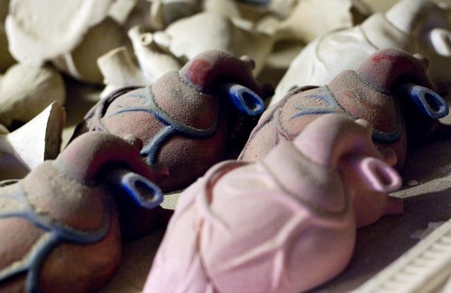 Djamila Grossman  |  The Salt Lake Tribune
Close-up of hearts molded by artist Dave Borba at his Salt Lake City home on Monday, June 13, 2011.