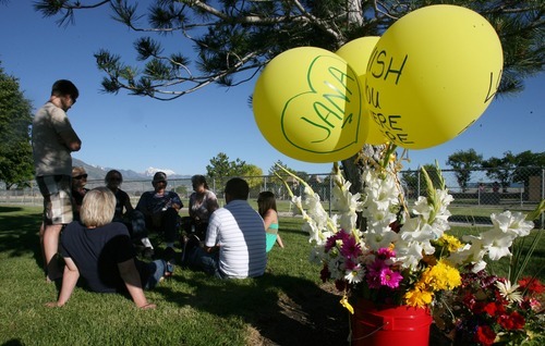 Steve Griffin  |  The Salt Lake Tribune

Family members of Jana Irwin gather Wednesday at the South Jordan Park in South Jordan to remember her. Irwin was killed in an apparent murder-suicide.