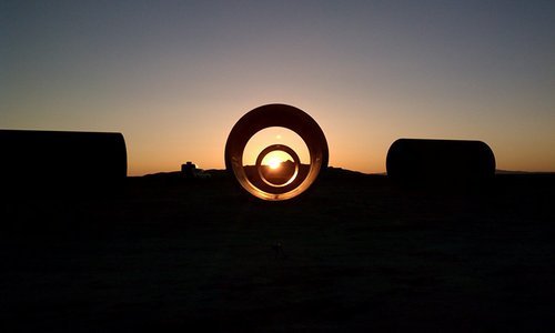 Glen Warchol  |  The Salt Lake Tribune

Sunrise at the Sun Tunnels on June 21, the art work situated in the west desert about 5 miles south of Lucin.