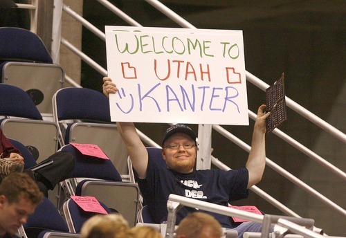 Paul Fraughton  |  The Salt Lake Tribune. Skippy Jessop is pleased with the Utah Jazz'  selection of Enes Kanter. The Utah Jazz  held their NBA draft party at Energy Solutions Arena  , Thursday  June 23, 2011