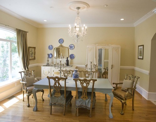 Paul Fraughton  |  The Salt Lake Tribune
The dining room of a luxury home for sale in Draper.