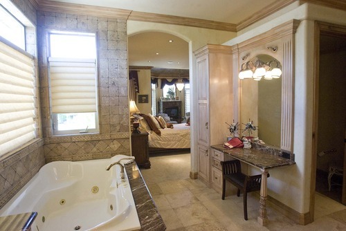 Paul Fraughton  |  The Salt Lake Tribune
The master bath of a luxury home in Draper.