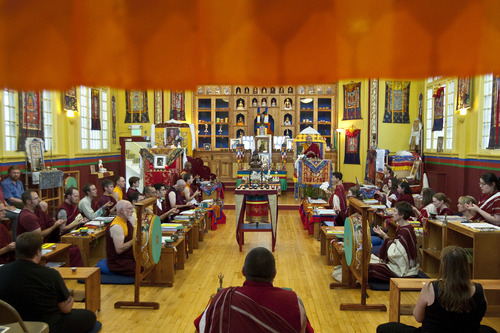 Chris Detrick | The Salt Lake Tribune 
Members participate in the Prayers of Compassion at the Urgyen Samten Ling Tibetan Buddhist Temple in Salt Lake City on Thursday, June 30, 2011. The prayers will end at 2 p.m. on Sunday, July 3, 2011.