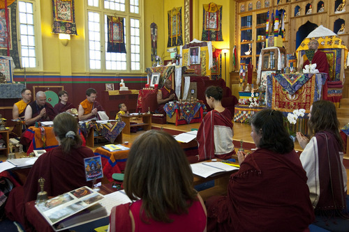 Chris Detrick | The Salt Lake Tribune 
Members participate in the Prayers of Compassion at the Urgyen Samten Ling Tibetan Buddhist Temple in Salt Lake City on Thursday, June 30, 2011. The prayers will end at 2 p.m. on Sunday, July 3, 2011.