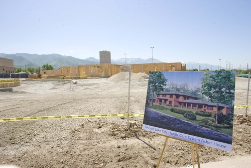 Paul Fraughton  |  The Salt Lake Tribune 
Although the ceremonial groundbreaking was held Friday, July 1, construction of the VA's Fisher House has already begun.