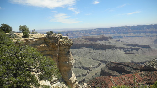 Tom Wharton  |  The Salt Lake Tribune
A hiker at the North Rim of the Grand Canyon gets a little edgy.