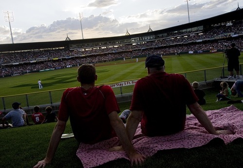 Djamila Grossman  |  The Salt Lake Tribune

People watch from the lawn as the AAA Allstar Team plays at the Spring Mobile Ballpark in Salt Lake City, Utah, on Wednesday, July 13, 2011.