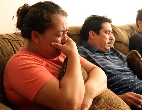 Leah Hogsten  |  The Salt Lake Tribune
Maria Mendez Hernandez and husband Norberto Mendez weep as they talk about their son Norberto Hernandez, 22, who was killed Sunday in Afghanistan.