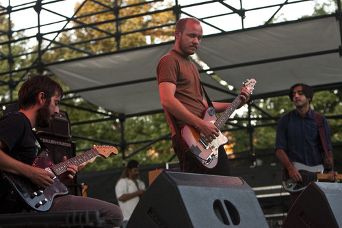 Photo by Chris Detrick | The Salt Lake Tribune 
Explosions in the Sky perform during the Twilight Concert Series at Pioneer Park Thursday July 14, 2011.