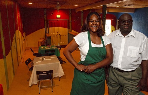 Trent Nelson  |  The Salt Lake Tribune
Gloria Walton, left, and Easter Momodu, owner and chef, at Edo Kitchen, a Nigerian restaurant in Salt Lake City.