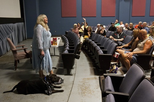 Chris Detrick | The Salt Lake Tribune 
Joyce McKinney arrives for a Q & A at the Broadway Centre Cinemas after a screening of 
