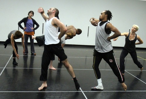 Rick Egan   |  The Salt Lake Tribune

Artistic director Charlotte Boye-Christensen (left) works with the Ririe Woodbury Dance Company, Monday, July 11, 2011.