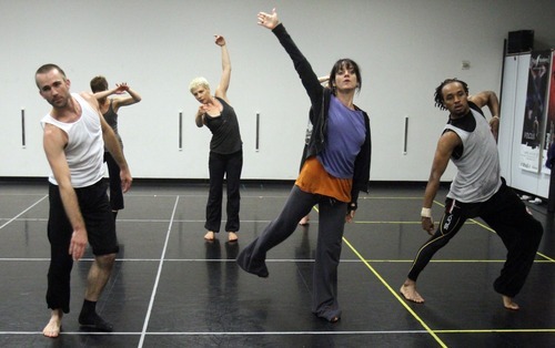 Rick Egan   |  The Salt Lake Tribune

Artistic director Charlotte Boye-Christensen (second from right) works with the Ririe Woodbury Dance Company, Monday, July 11, 2011.