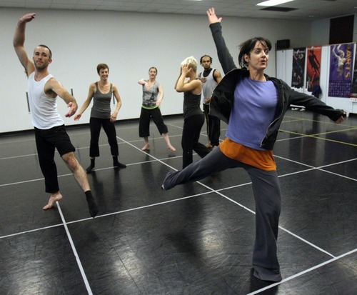 Rick Egan   |  The Salt Lake Tribune

Artistic director Charlotte Boye-Christensen (right) works with the Ririe Woodbury Dance Company, Monday, July 11, 2011.