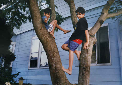 Scott Sommerdorf  |  The Salt Lake Tribune
Twelve year old Raphael Arruda (right) climbs a tree with his younger brother Andrey (left) at the family home in Newport, Rhode Island in 2001.
Army Cpl. Raphael Arruda's younger brother Andrey Arruda speaks about his brother in the family home in South Ogden, Utah, Monday, July 18, 2011.