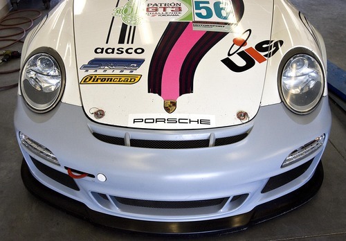 Djamila Grossman  |  The Salt Lake Tribune

A view of the hood of the Porsche Madison Snow, 15, is driving at the Miller Motorsports Park in Tooele on Sunday, July 17, 2011.