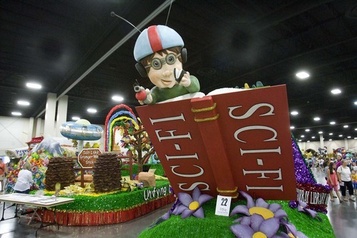 Paul Fraughton  |  The Salt Lake Tribune
Murray City's  entry promoting reading was one of the Days of '47 Parade floats on display at the South Towne Expo Center on  Wednesday,  July 20, 2011.