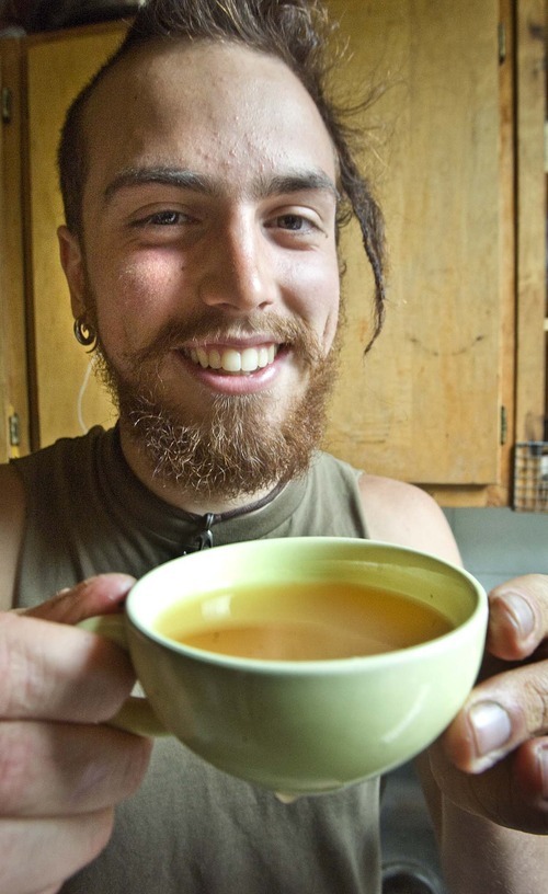 Paul Fraughton  |  The Salt Lake Tribune
Matt DelPorto enjoys a cup of kombucha tea.