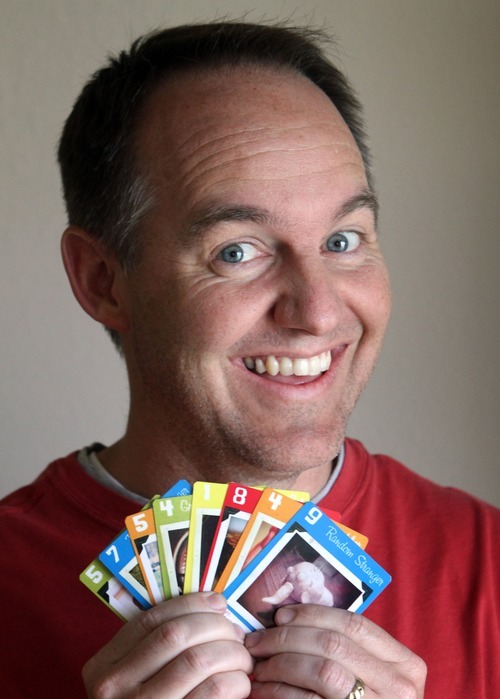 Rick Egan   |  The Salt Lake Tribune
Riverton resident Brian Kelley has created a card game called White Elephant and is raising money to develop it through a website called Kickstarter.