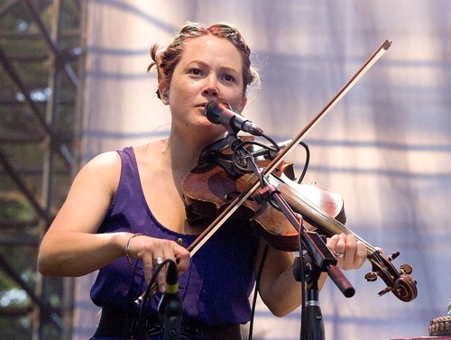 Paul Fraughton  |  The Salt Lake Tribune
Sara Watkins,  filling in for Jenny Conlee of The Decemberists, performs at the Twilight Concert Series at Pioneer Park in Salt Lake City on Thursday,  July 21, 2011.