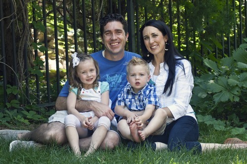 Chris Detrick | The Salt Lake Tribune 
Mrs. Utah Tiffany Alleman poses for a portrait with her husband Jon, and children Reagan, 4.5, and Vance, 2, at their home Saturday July 23, 2011.