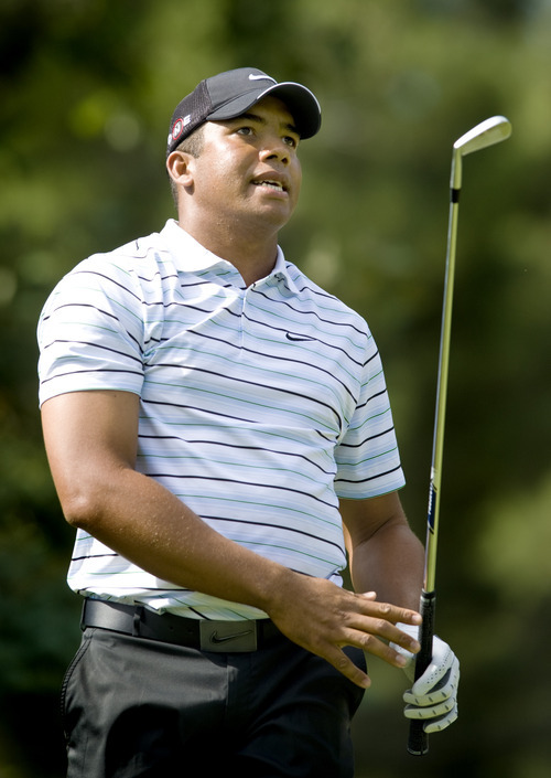 Jhonattan Vegas, of Venezuela, reacts to his tee shot on the 11th hole of the 2010 Utah Championship on Sunday, Sept. 12, 2010, at Willow Creek Country Club in Sandy, Utah. He tied for second. (© 2010 Douglas C. Pizac/Special to The Tribune)