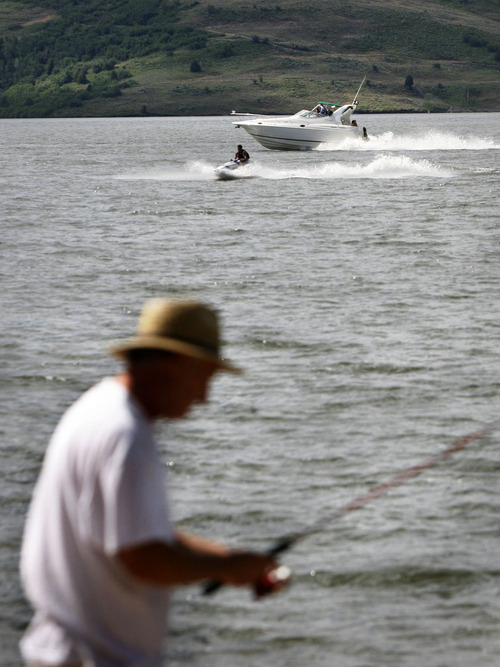 Scott Sommerdorf  |  The Salt Lake Tribune
Anglers, boaters and jet-skiers all find fun at Jordanelle State Park, Sunday, July 17, 2011. The park is one of the Utah state parks that serve as an urban playground due to its proximity to the Wasatch Front.