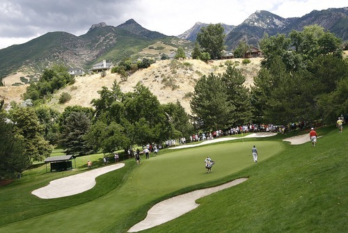 Djamila Grossman  |  The Salt Lake Tribune

J.J. Killeen and Jeff Gove walk toward the hole in the Utah Championship at Willow Creek Country Club in Sandy, Utah, on Sunday, July 31, 2011. Killeen won the Championship.