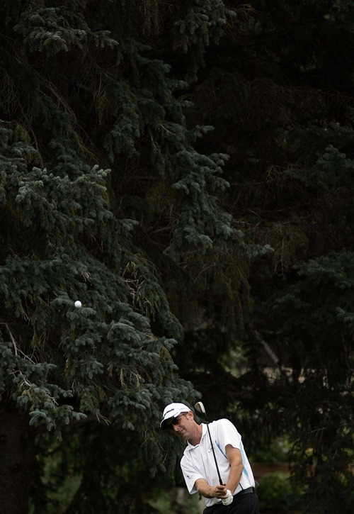 Djamila Grossman  |  The Salt Lake Tribune

Jeff Gove hits from the fairway in the Utah Championship of the Nationwide Tour at Willow Creek Country Club in Sandy, Utah, on Sunday, July 31, 2011.