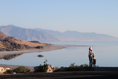 Rick Egan   |  The Salt Lake Tribune
Visitors check out the view at Buffalo Point on Antelope Island in 2010.