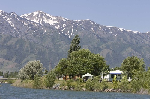 Paul Fraughton  |  The Salt Lake Tribune
A lakeside campsite at Hyrum State Park.