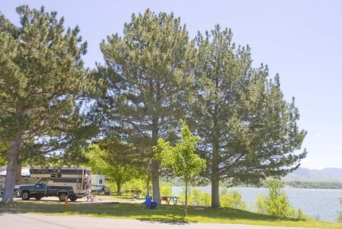 Paul Fraughton  |  The Salt Lake Tribune 
A campsite at Hyrum State Park.
