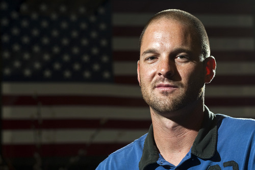 Chris Detrick | The Salt Lake Tribune 
Air Force Master Sgt. Jason Reininger, a reservist with the 419th Medical Squadron at Hill Air Force Base, poses for a portrait Wednesday July 27, 2011. While in Afghanistan, he built coffins for Afghan children killed in the war.