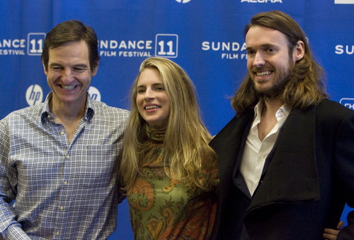 Steve Griffin  |  The Salt Lake Tribune
William Mapother, Brit Marling and Mike Cahill arrive at the Eccles Theatre for the Sundance premiere of 