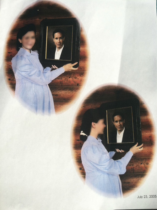 One of the two underage girls Warren Jeffs was convicted of having sex with in Texas. The girl shown in this photo, entered as evidence in the Jeffs trial, became one of Jeffs' wives at age 15. She is pregnant in the photo. Her face has been blurred as The Salt Lake Tribune generally does not identify victims of sexual assault. Courtesy Image