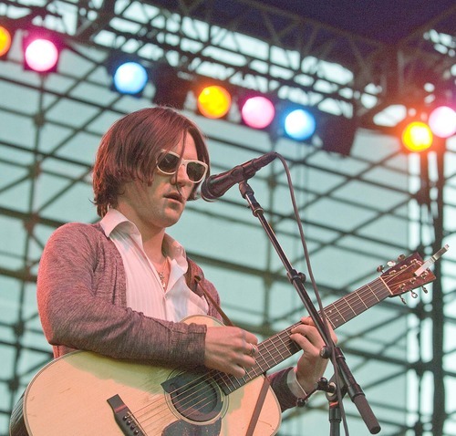 Paul Fraughton  |  The Salt Lake Tribune
Conor Oberst of the indie rock band  Bright Eyes  plays at the Twilight Concert at Pioneer Park on   Thursday,  Aug. 11, 2011.