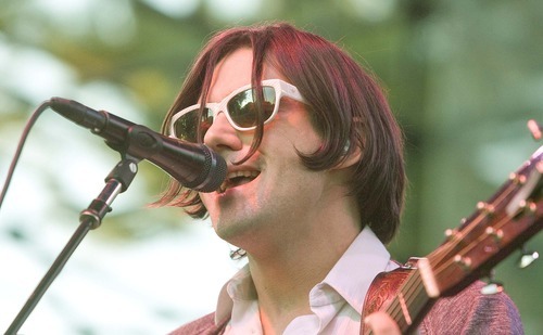 Paul Fraughton  |  The Salt Lake Tribune
Conor Oberst of the indie rock band  Bright Eyes  plays at the Twilight Concert at Pioneer Park on   Thursday,  Aug. 11, 2011.