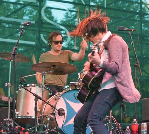 Paul Fraughton  |  The Salt Lake Tribune
Conor Oberst of the indie rock band  Bright Eyes  plays at the Twilight Concert at Pioneer Park on   Thursday,  Aug. 11, 2011.