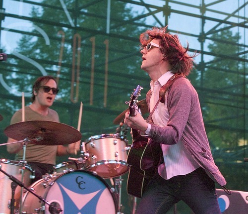 Paul Fraughton  |  The Salt Lake Tribune
Conor Oberst of the indie rock band  Bright Eyes  plays at the Twilight Concert at Pioneer Park on   Thursday,  Aug. 11, 2011.