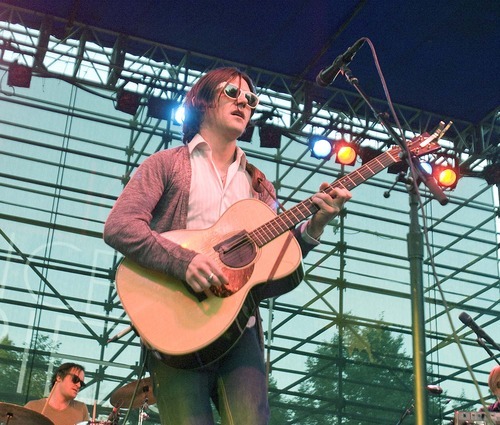 Paul Fraughton  |  The Salt Lake Tribune
Conor Oberst of the indie rock band  Bright Eyes  plays at the Twilight Concert at Pioneer Park in Salt Lake City on   Thursday,  Aug. 11, 2011.