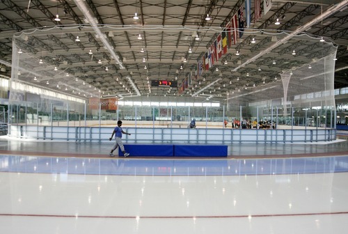 Steve Griffin  |  The Salt Lake Tribune

Learn-to-skate programs, ice hockey figure skating rinks, indoor track and excercise equipment are just a few of the things available at the Utah Olympic Oval in Kearns.