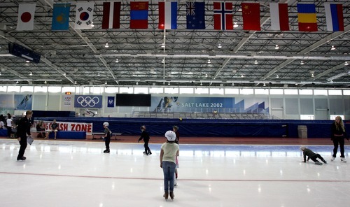 Steve Griffin  |  The Salt Lake Tribune

Learn-to-skate programs for all ages are available at the Utah Olympic Oval in Kearns. Here, youngsters try out the ice on the long track on Thursday, July 28, 2011.