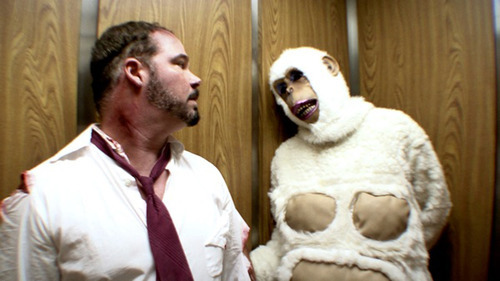 Ryan Wickerham (left) and Brent Smiga are stuck in an elevator in Jen White's drama 