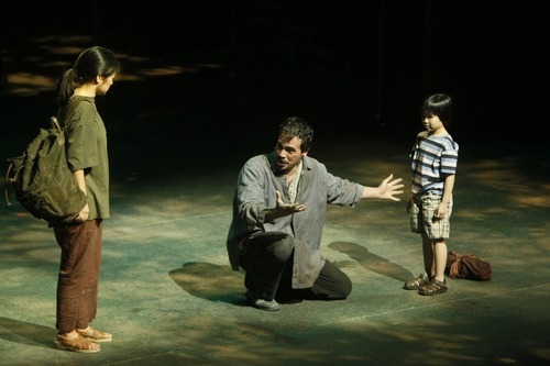 Kevin Gray, who plays 'The Engineer,' Shannon Tyo and Victoria To,  during a performance of 