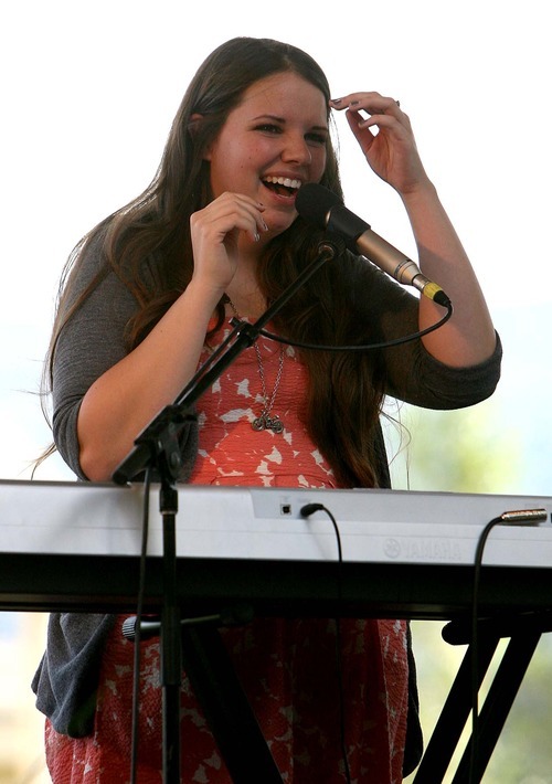Leah Hogsten  |  The Salt Lake Tribune
Singer Jules Morrow at the 5th annual Women's Redrock Music Festival Friday in Torrey.