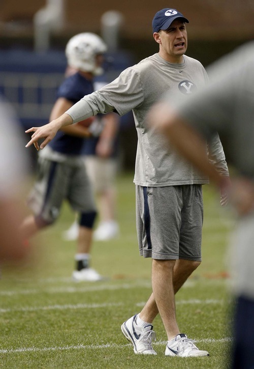 Trent Nelson  |  The Salt Lake Tribune
BYU offensive coordinator Brandon Doman will call plays from the sideline.