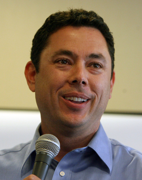 Steve Griffin  |  The Salt Lake Tribune
U.S. Representative Jason Chaffetz talks with citizens during a town hall meeting at the Holiday Inn Express in in American Fork on Wednesday, Aug. 10, 2011.