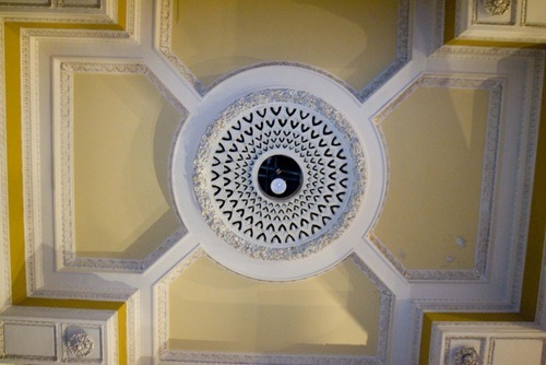 Paul Fraughton  |  Tribune file photo
An ornate light medallion in the ceiling of the Utah Theater.