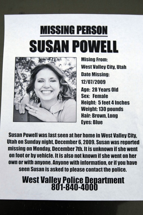 Chris Detrick  |  Tribune file photo
On Saturday, volunteers distributed around 4,500 'missing person' fliers around the Salt Lake Valley. Saturday December 12, 2009. Susan Powell, 28, was seen last Sunday at her home and was reported missing by her relatives the next day.