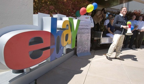 Paul Fraughton  |  The Salt Lake Tribune.  Scott Murray, Vice President of North America Customer Service for EBAY, talks to employees outside the company's Draper facility about the new state of the art  facility  the company will  start building. Monday  August 22, 2011